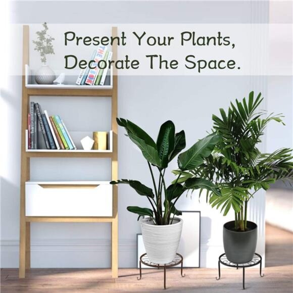 Metal Potted Plant Stands, 3 Pack 9" Heavy Duty Rustproof Iron Round Flower Pot - Picture 4 of 14